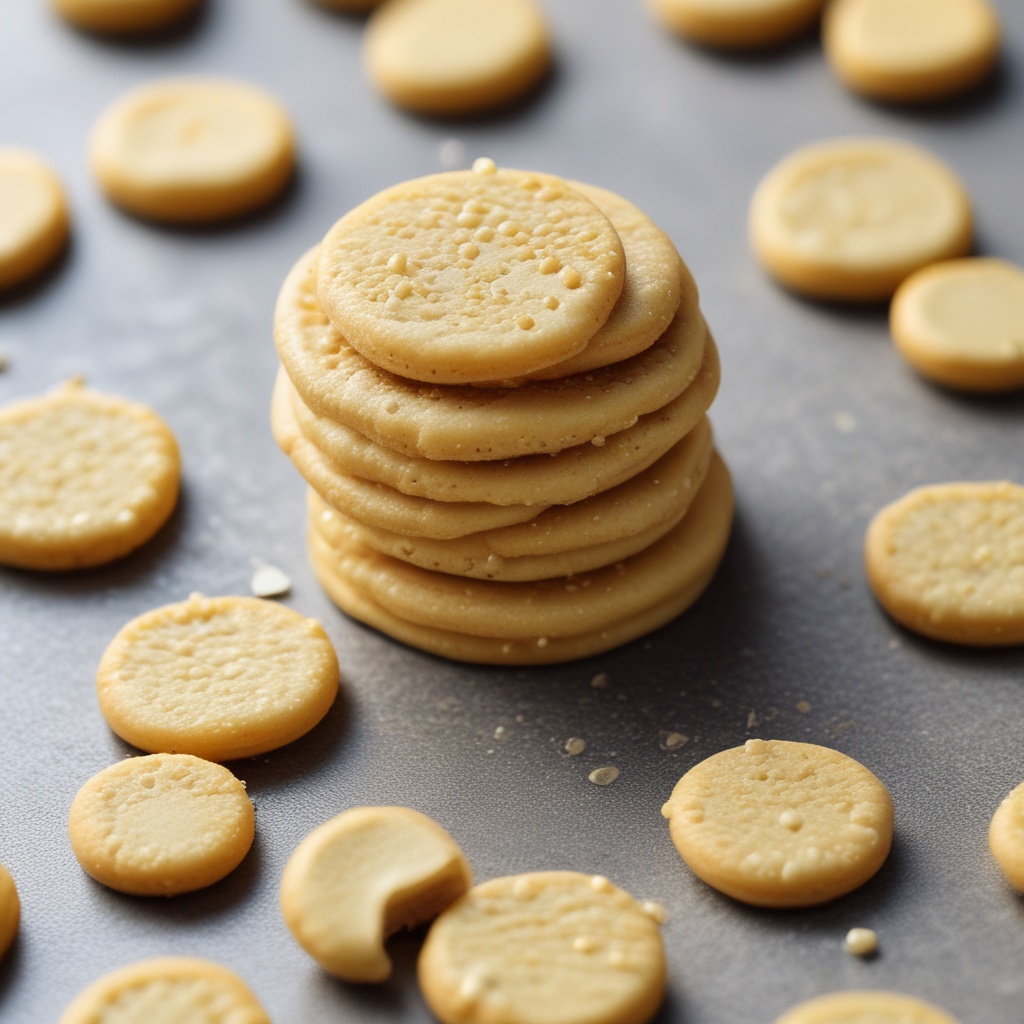 A shower of tiny golden cookies